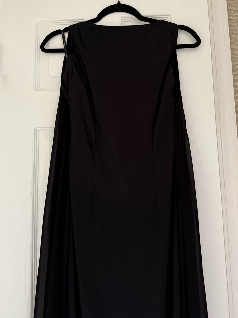 Retrofete Julia Boat Neck Open Back Cape Satin Maxi Dress Black NEW with tags - Picture 3 of 10